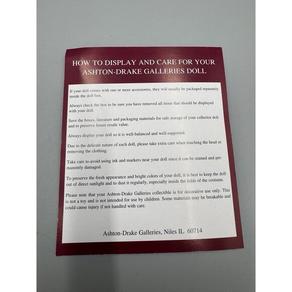 Hands Across the World Doll NATALIA Poland Doll Red Dress Small 6” W/ Bear - Picture 13 of 13